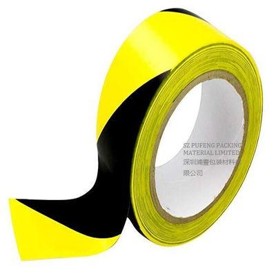 কেনা 0.1mm-0.5mm পিভিসি কালো এবং হলুদ মেঝে মার্কিং টেপ অনলাইনে উৎপাদন