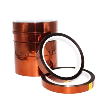 সিলিকন আঠালো সঙ্গে অ্যাম্বার শক্তি Polyimide টেপ Kapton টেপ বেধ 0.06mm টেম্প প্রতিরোধের