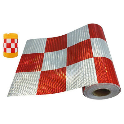 Anti-collision bucket red and white Lattice reflective film for road night traffic barriers